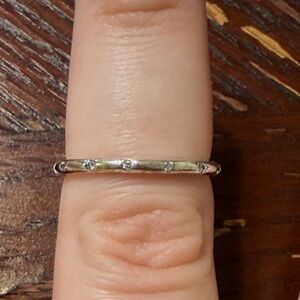 Pandora Silver Ring with Subtle Blue Accents